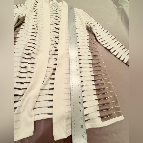 NWOT NIC + ZOE Autumn Crave Cardigan Ivory/Brown Size Medium MSRP $158 - Picture 6 of 10